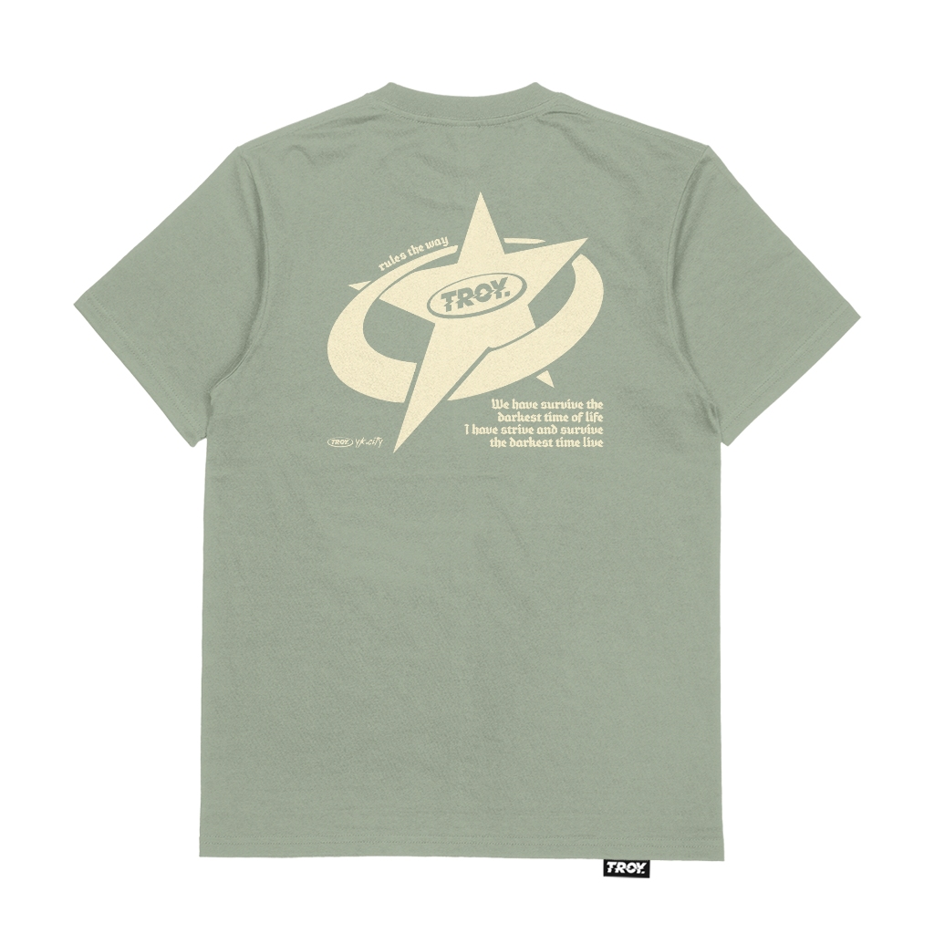Troy Company Tshirt Sage Green Star Trails - Kaos Lengan Pendek Kaos Hijau Sage MTD 3028