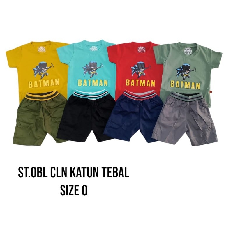 SETELAN ANAK LAKI LAKI GUGO BATMAN SIZE 0 USIA 6-9BLN