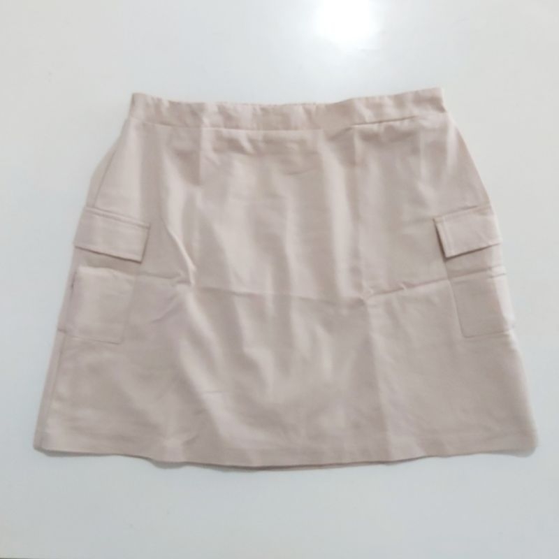 Rok celana wanita korean style kekinian mini skrit coklat muda preloved