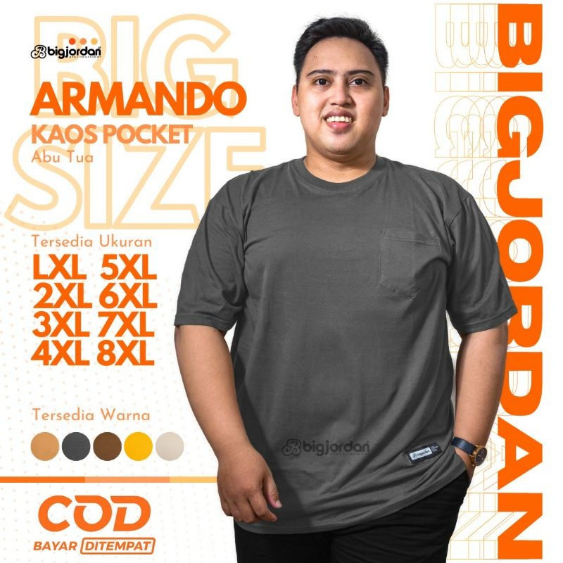 BAJU KAOS POLOS SAKU Original BigJordan Pria Jumbo Big Size Oversize XXL XXXL XXXXL XXXXXL XXXXXXL X