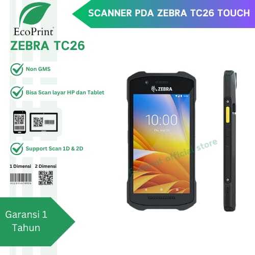 ECOPRINT MOBILE PDA COMPUTER ANDROID ZEBRA TC26 (NO GMS)