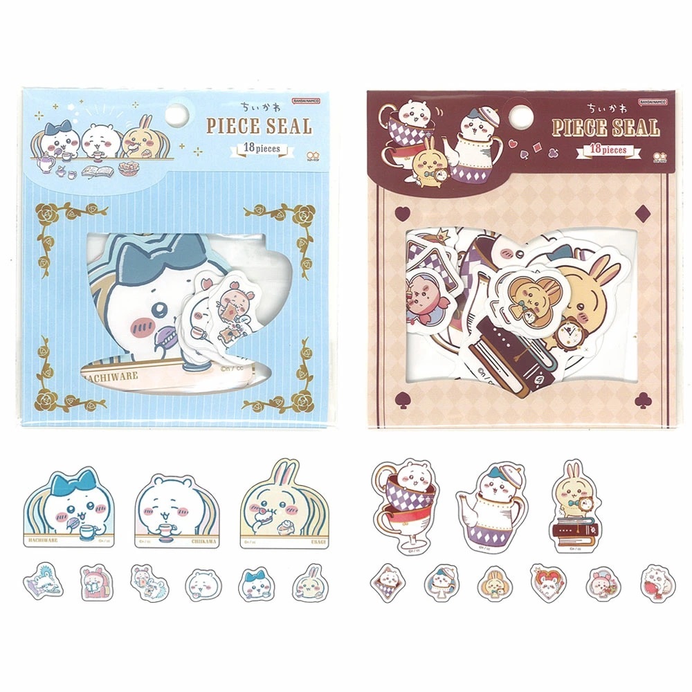 

Sticker Piece Seal Chiikawa Tea Time Hachiware Usagi 18 Pieces Stiker Deco Journal Limited Edition