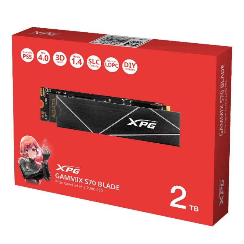 SSD ADATA XPG GAMMIX S70 BLADE 2TB - M.2 PCIe NVME Gen4 - 2TB