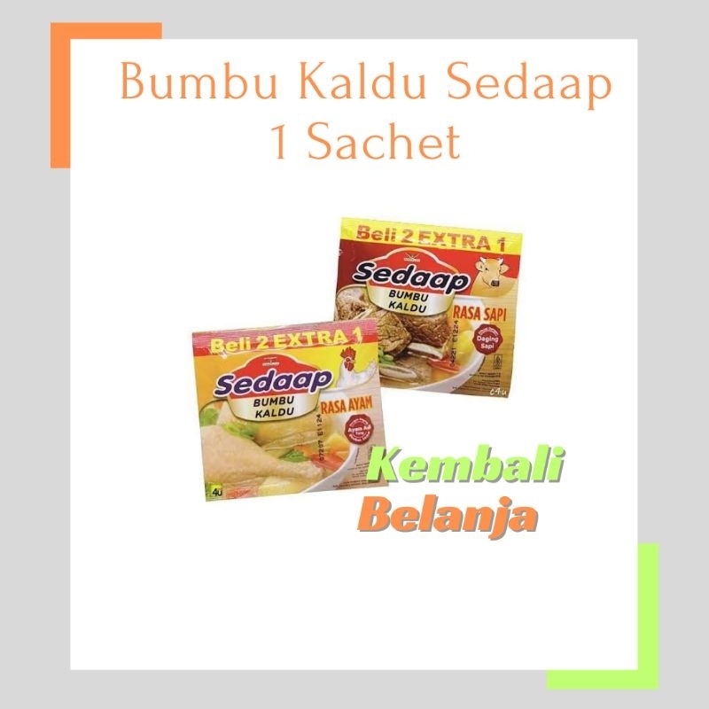 

Bumbu Kaldu Sedap 1 Sachet/ Sedaap Bumbu Kaldu/ Bumbu Kaldu Sedaap/ Bumbu Sedap Ayam Sapi/ Kaldu Sedaap Sapi Ayam