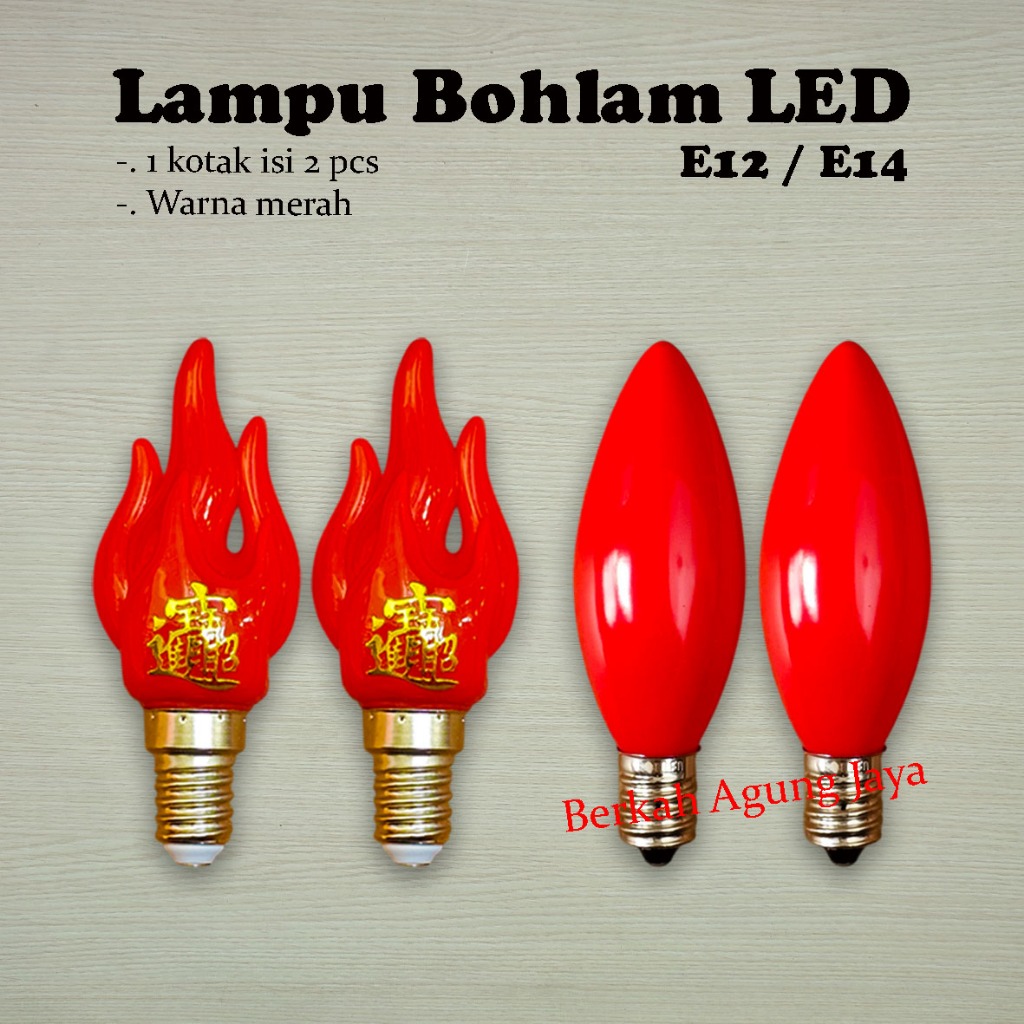 Lampu Sembahyang Bohlam LED Energi Warna Merah