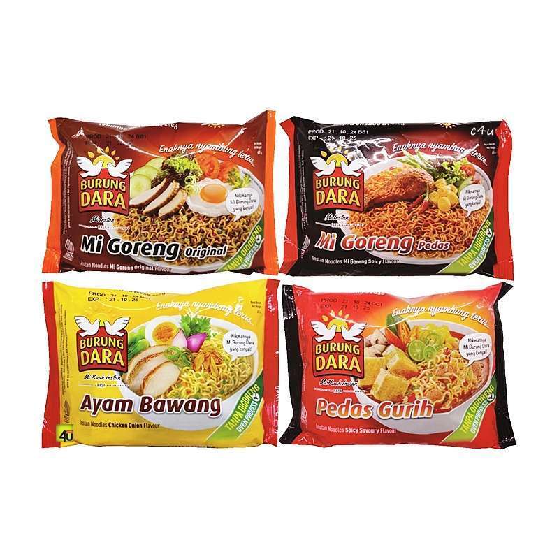 

Mie Burung Dara Mie Instant Goreng / Kuah 61 gr Ayam Bawang | Pedas Gurih | Original |Goreng Pedas