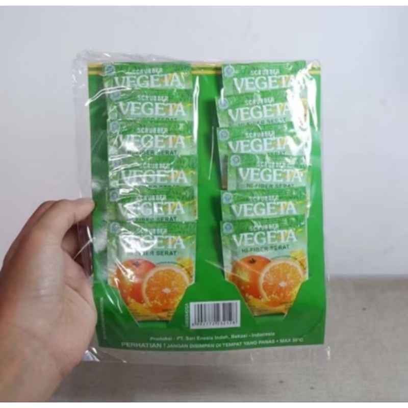 

Vegeta Scrubber Hi Fiber isi 12 sachet Rasa Jeruk.