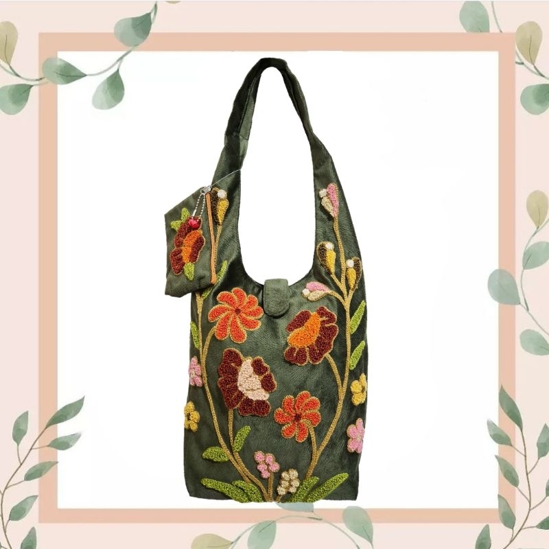 Tas Princess Flora warna Hijau Army