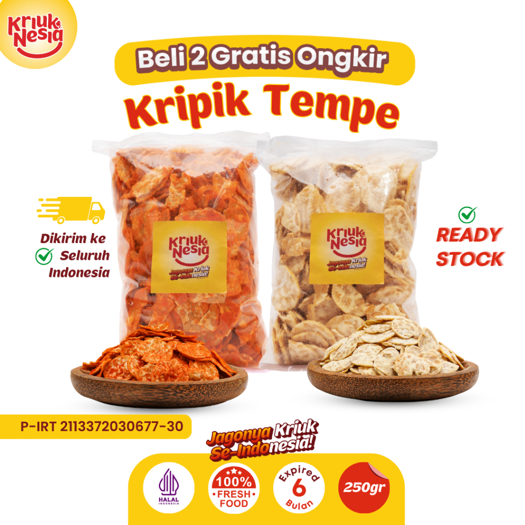 

Kriuknesia Cemilan Keripik Tempe - Isi 200gr