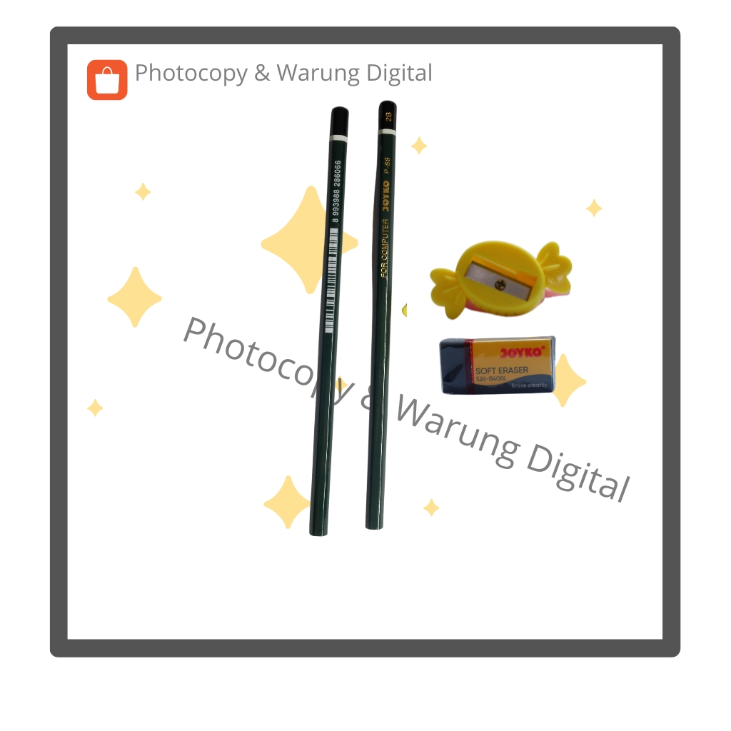 

Paket Menulis Pensil 2, Serutan, Penghapus
