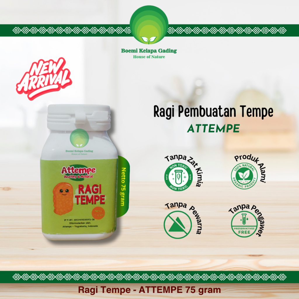 

Ragi Tempe Organik Attempe Berkualitas Tinggi untuk Tempe Sehat dan Lezat 75 gram