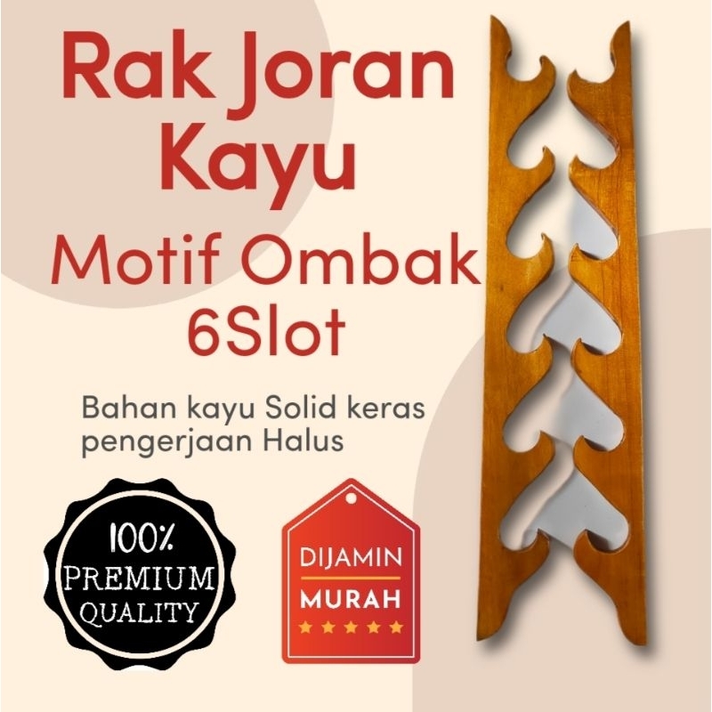 Rak Joran Pancing Kayu Tempel Sepasang