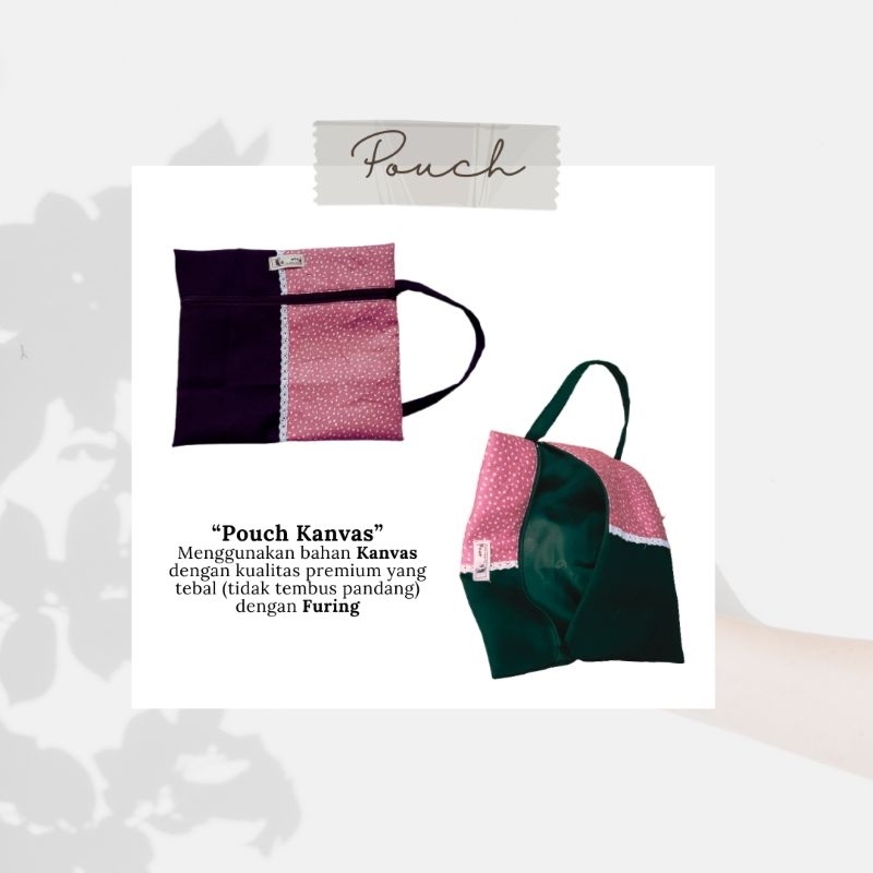 Pouch kanvas kosmetik make up & souvenir