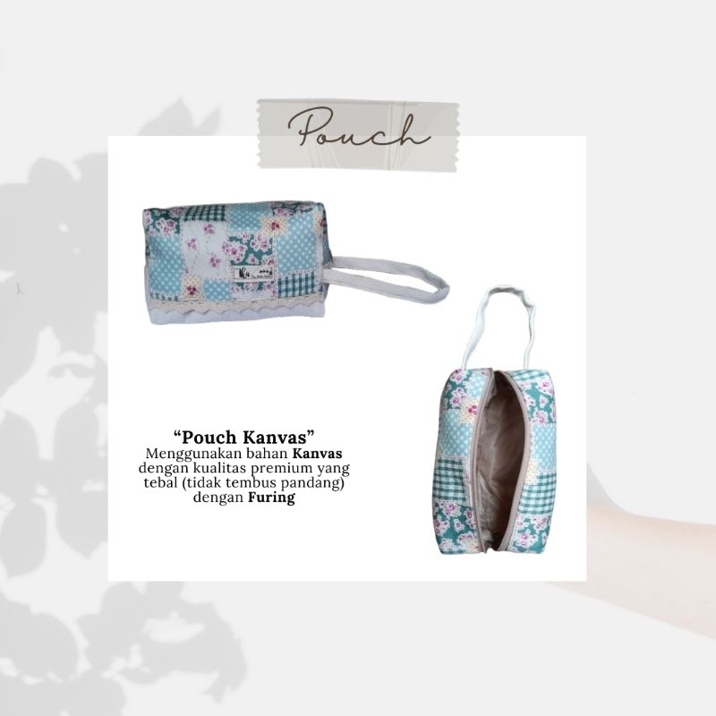 Pouch kanvas kosmetik make up & souvenir