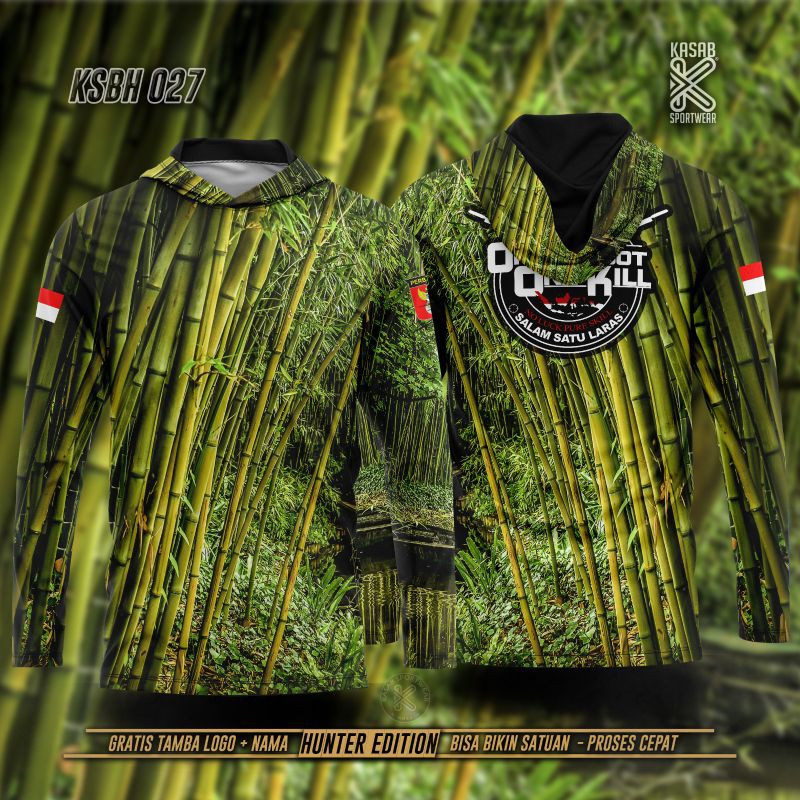 BAJU JERSEY BERBURU CAMO MOTIF BAMBU FULL PRINTING SUBLIME GRATIS TAMBAH NAMA DAN LOGO