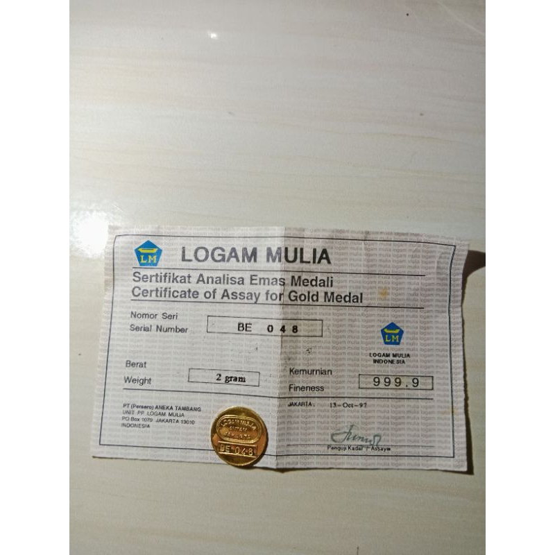 Logam Mulia Antam 2 Gr Bulat Koin