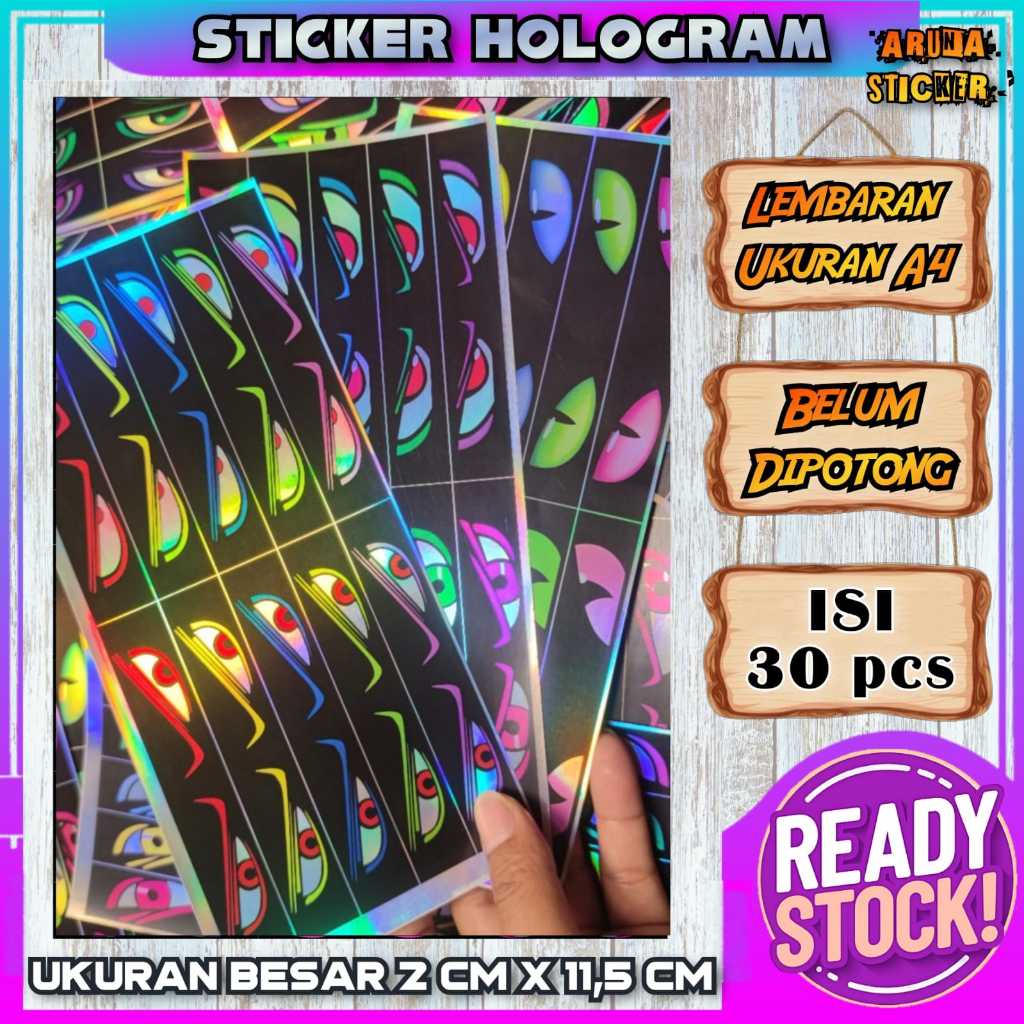 

30/90 PC STIKER STROBO MATA MINIATUR BUS Bahan Hologram Anti Air