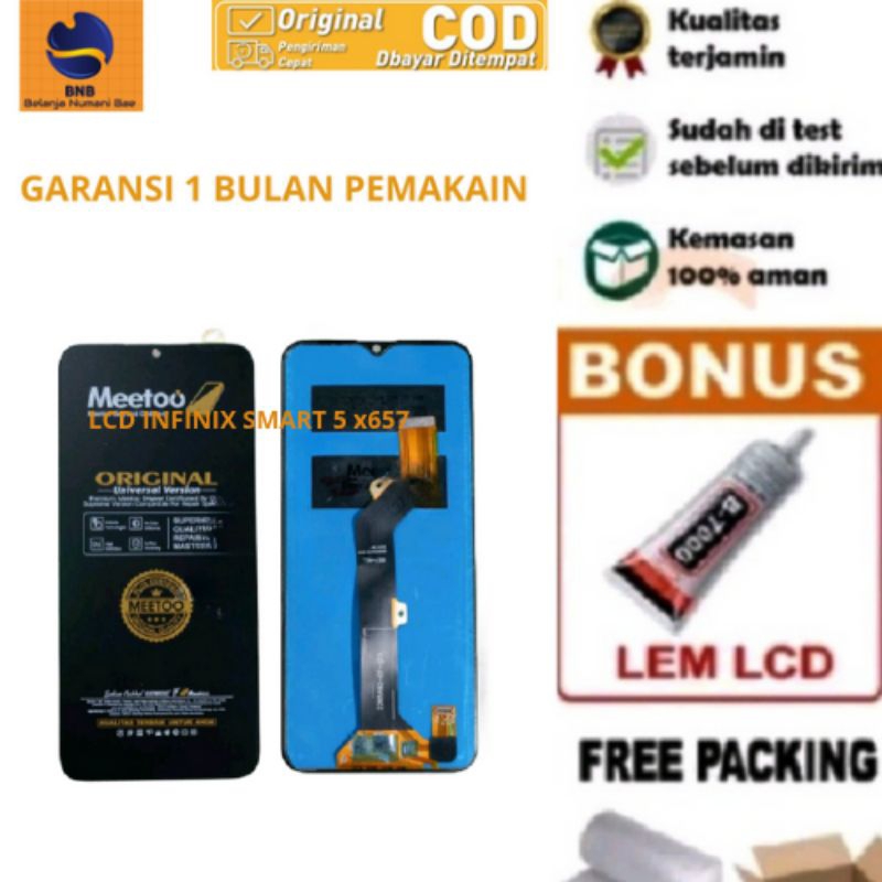 LCD HP INFINIX SMART 5 X 657 METTO ORIGINAL LCD TOUCHSCREEN INFINIX SMART 5 X657/X657B/X657C COMPLET