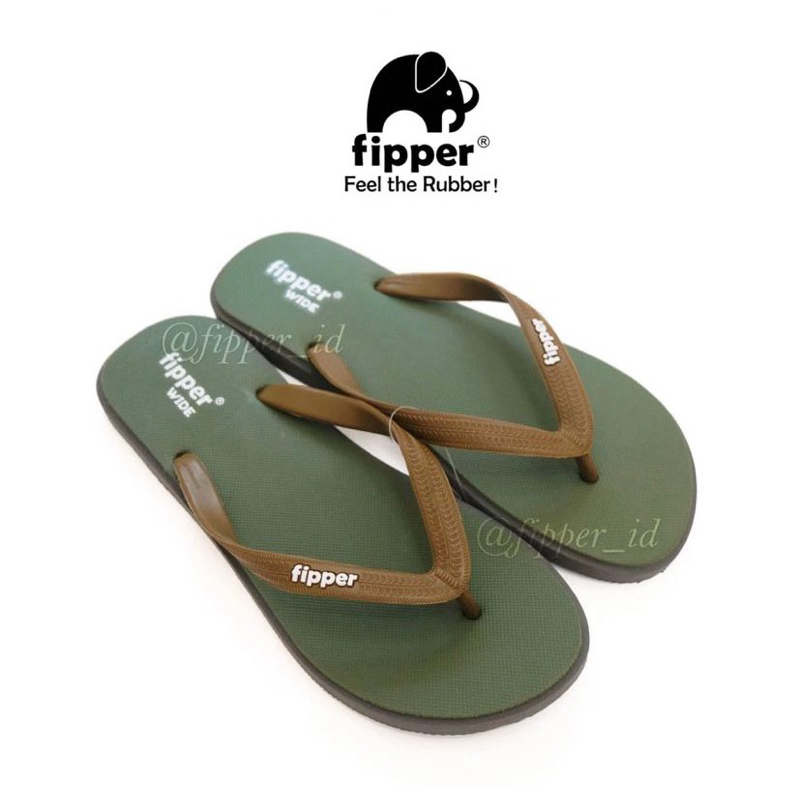 Sandal Fipper Original Wide - Green / Grey / Brown