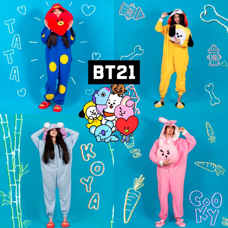 KODE D46K TATA BT21 BTS Kostum Onesie Kigurumi Cosplay Piyama Dewasa