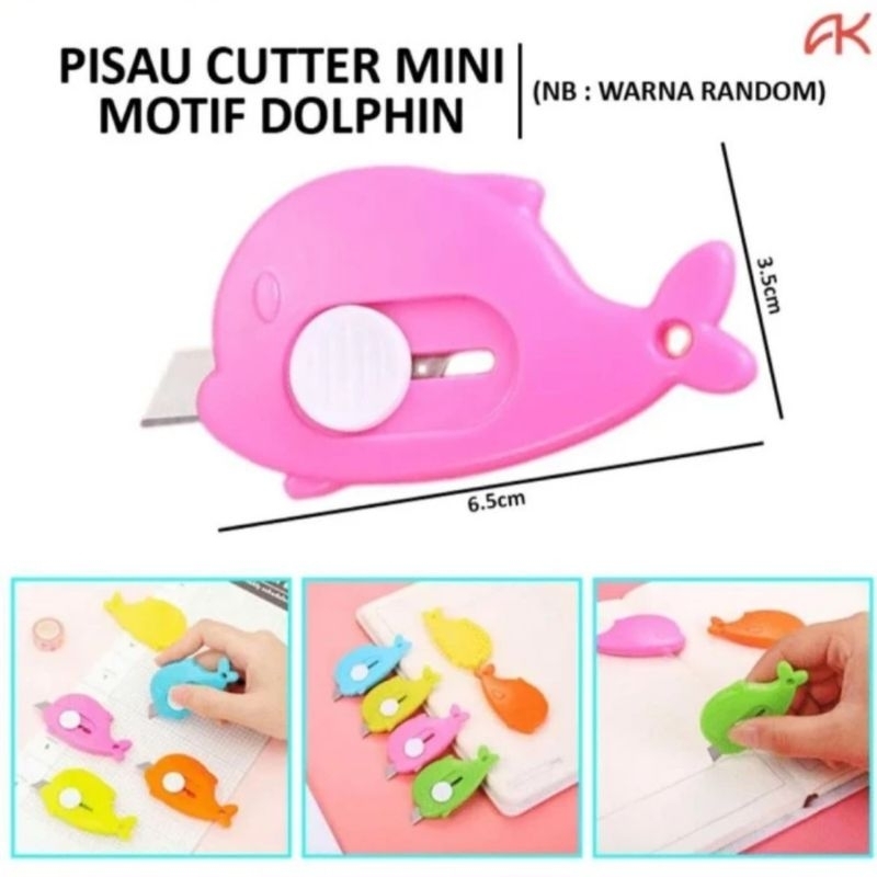 

Cutter Mini Dolphin Pisau Kecil Alat Bantu Buka paket Serbaguna