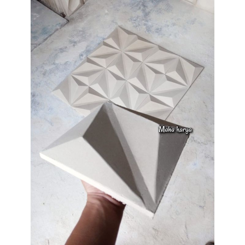 Wall panel 3D Beton motif diamond