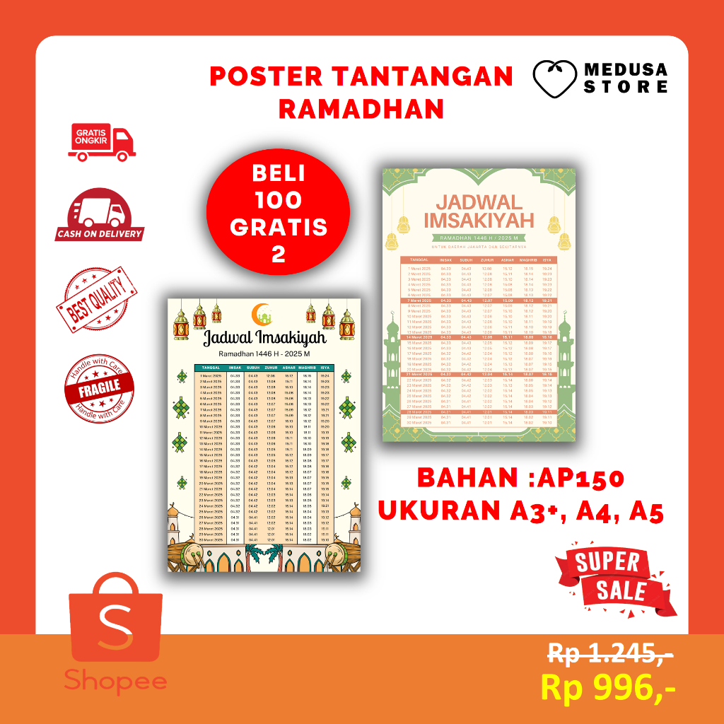 

Jadwal Puasa - Jadwal Imsakiyah ramadhan 1446H / 2025