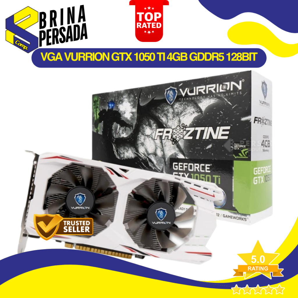 VGA VURRION GTX 1050 TI 4GB GDDR5 128Bit GAMING VGA ORI I GTX 1050TI