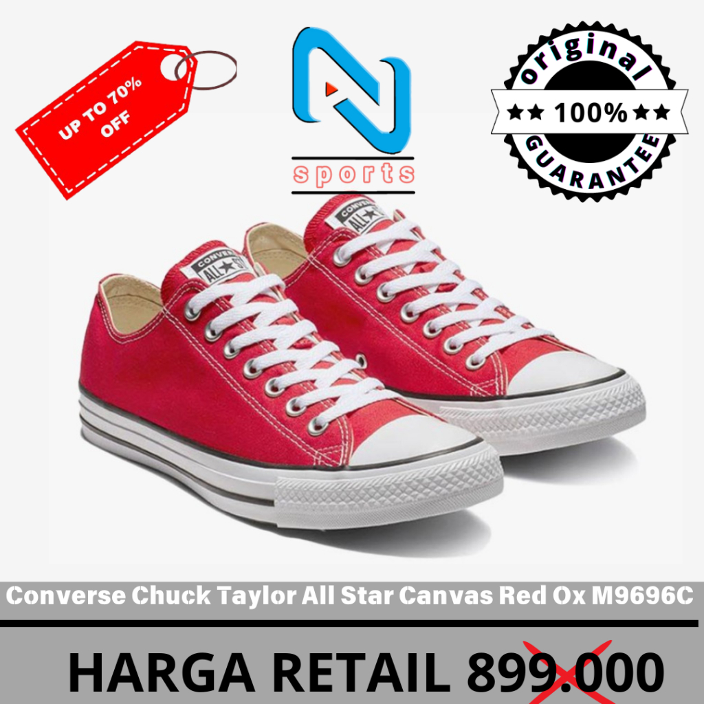 Sepatu Converse Chuck Taylor All Star Canvas Red Ox M9696C Original 100%