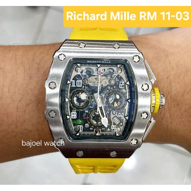 JAM TANGAN RM 11-03  RUBBER | RM MCLAREN RM11-03 | RM 11-03 SILVER CHRONO MESIN BATRE