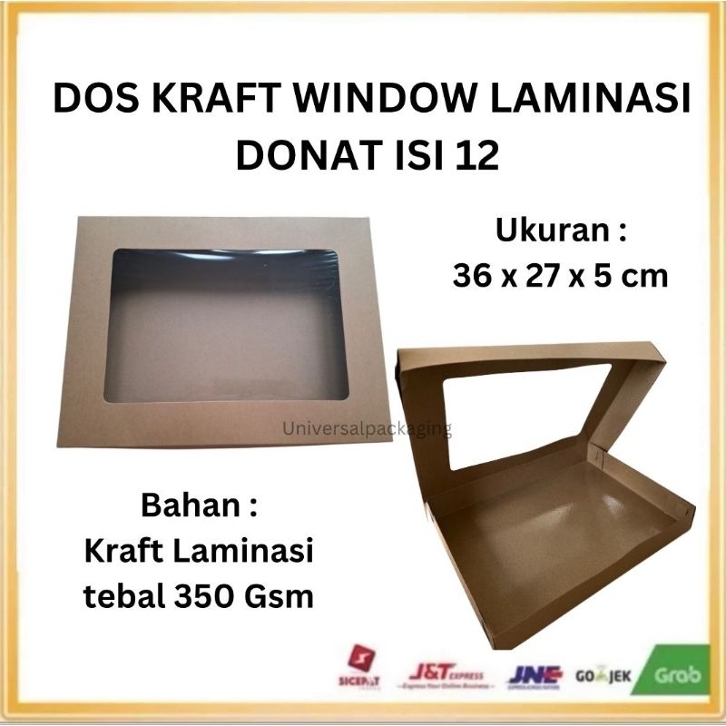 

Dos KRAFT WINDOW LAMINASI DONUT ISI 12 | D12 | Kraft Laminasi Hampers Donut Kue
