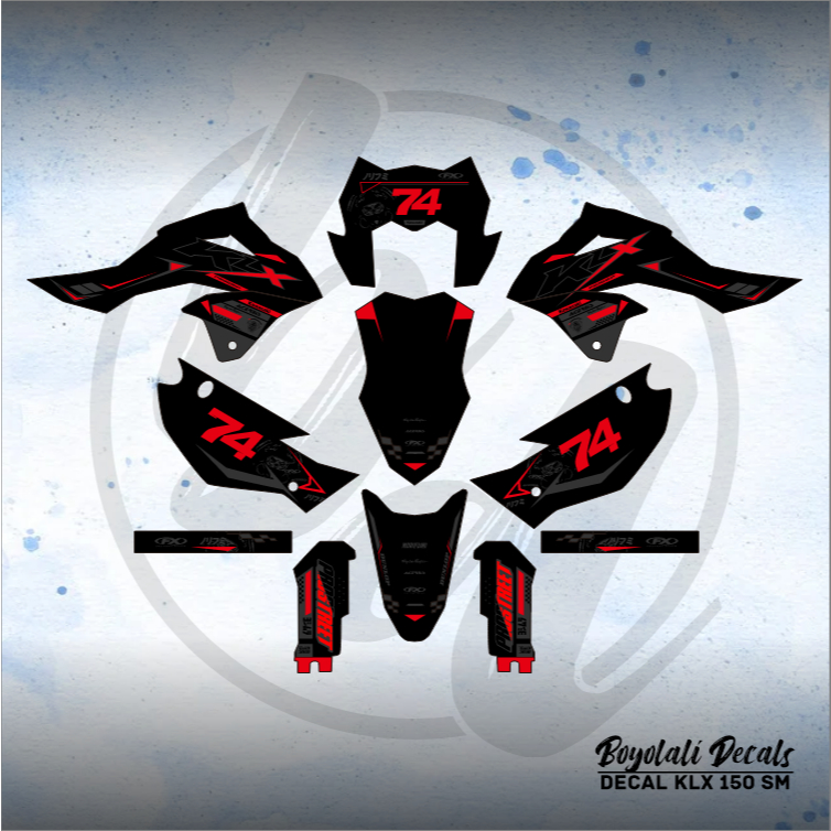 DECAL STICKER KLX 150 SM (002) DEKAL STIKER FULLBODY SE 2023 2024 2025 HITAM MERAH KUNING HIJAU BIRU