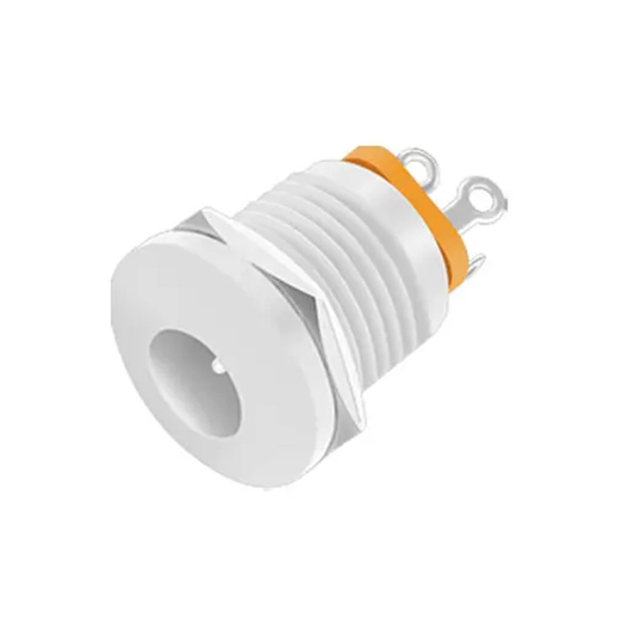 DC-022W White Female Socket Jack DC 5.5mm x 2.1mm DC-022 Panel Mounting Connector