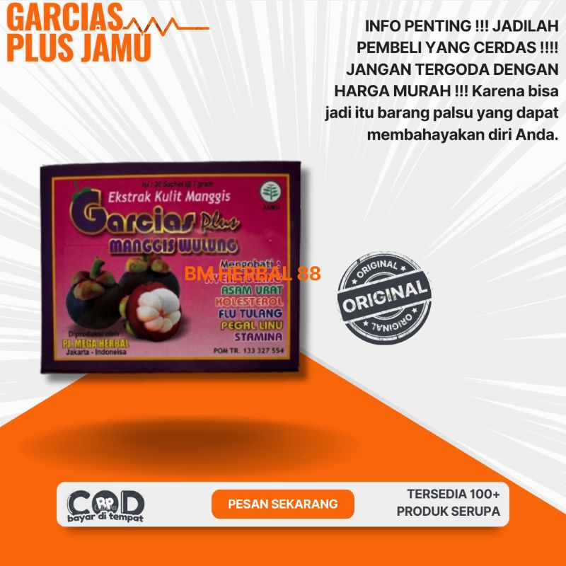 Jamu Extra Kulit Manggis | Garcias Serbuk | Plus Manggis Wulung | Original 100%