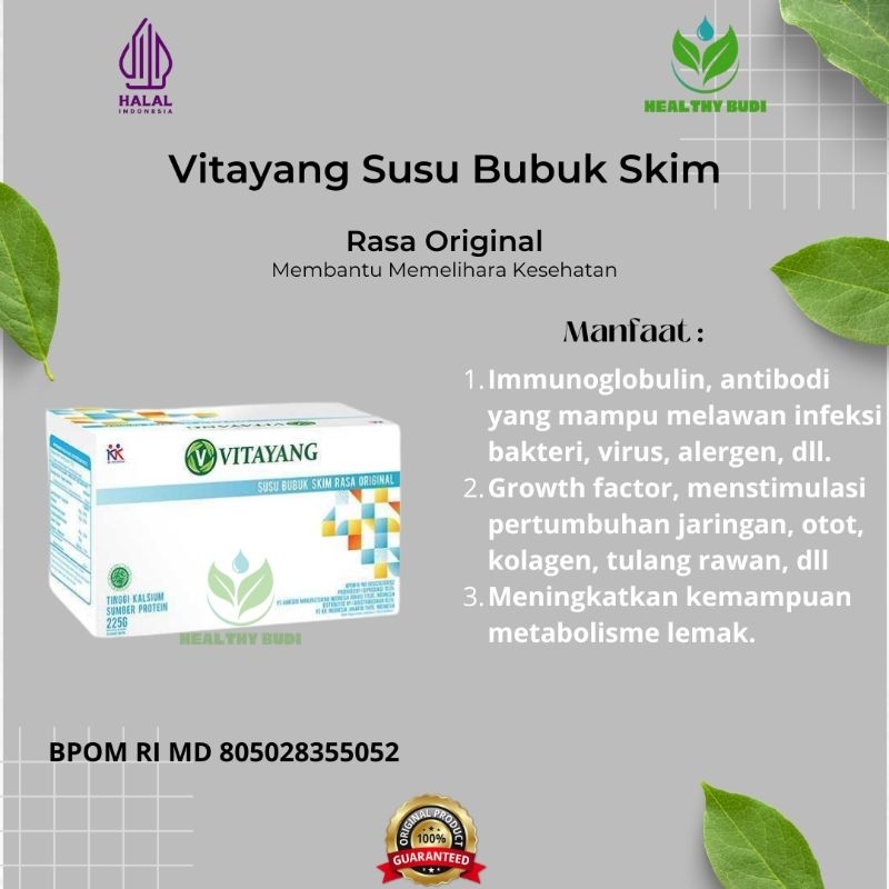 

Vitayang Susu Skim (Colostrum) Rasa Original 1 Box 15 Sachet