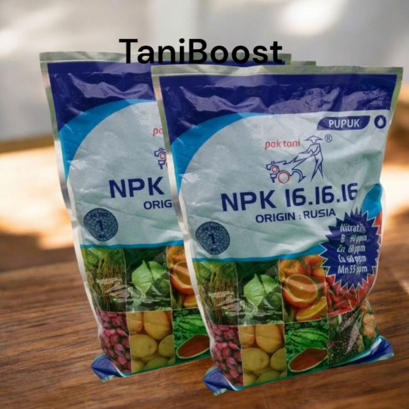 Pupuk NPK Pak Tani 16-16-16 1kg Kemasan Pabrik - Pupuk Majemuk Granular untuk Pertumbuhan Optimal Ta