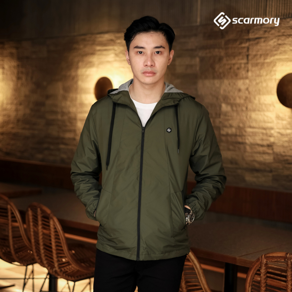 Scarmory Jaket Pria Reverse Green Jaket Outdoor Anti Air