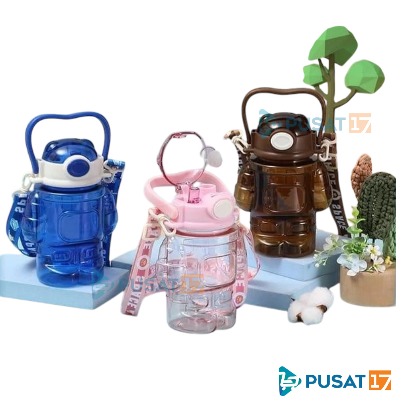 PUSAT17 B10 BOTOL MINUM ROBOT 850ML BOTOL MINUM ANAK COWOK BOTOL MINUM SEKOLAH VIRAL BOTOL MINUM KAR