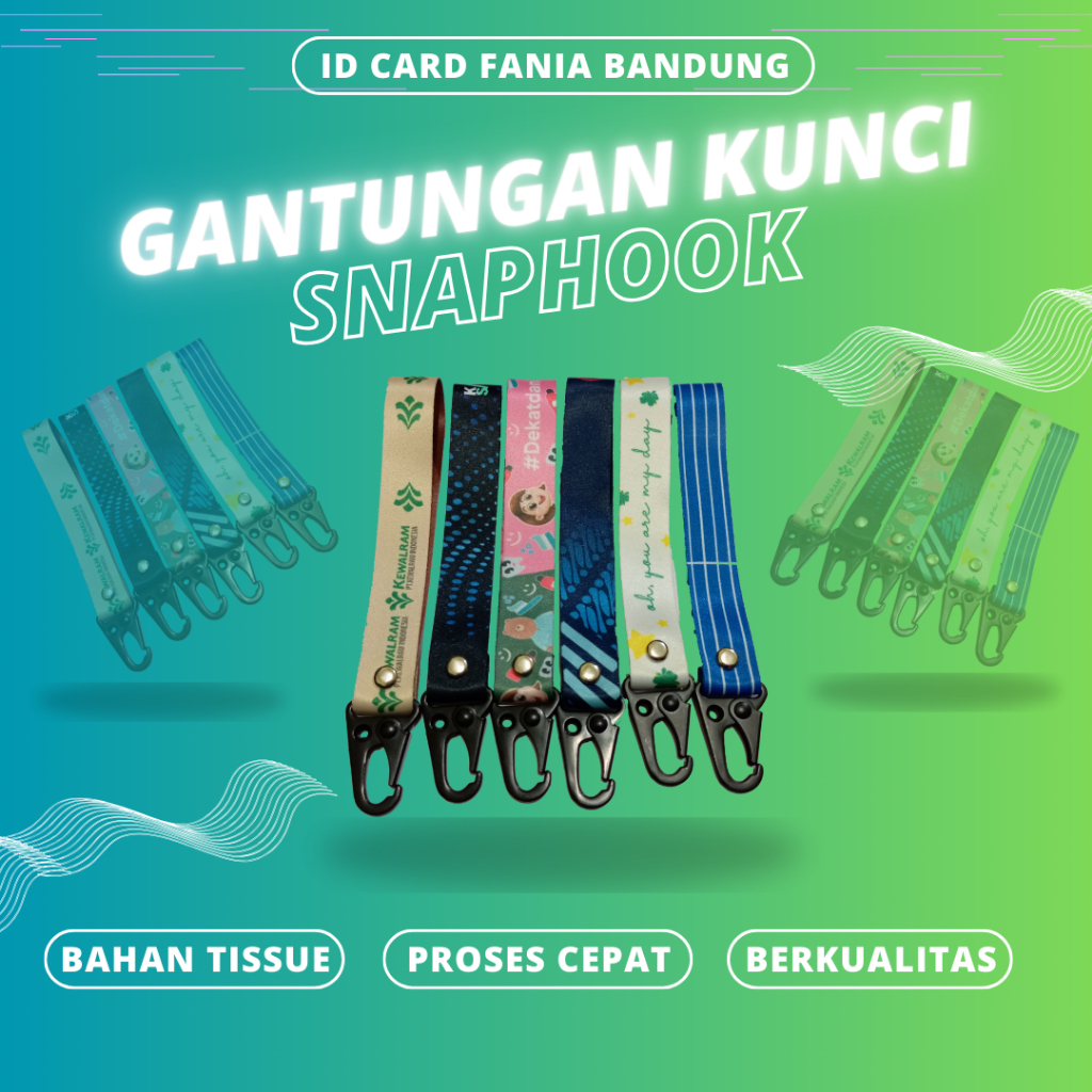 

CETAK LANYARD GANTUNGAN KUNCI KEYCHAIN SNAPHOOK 2 CM 2 SISI | BAHAN TISSUE | FULL PRINT