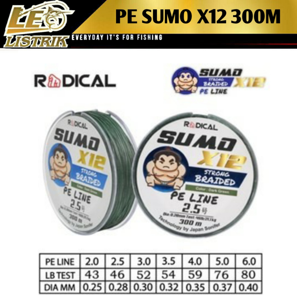 PE SUMO X12 300M PE PANCING RADICAL SUMO SENAR PANCING TERLARIS BENANG PE TERLARIS TALI PANCING TERL