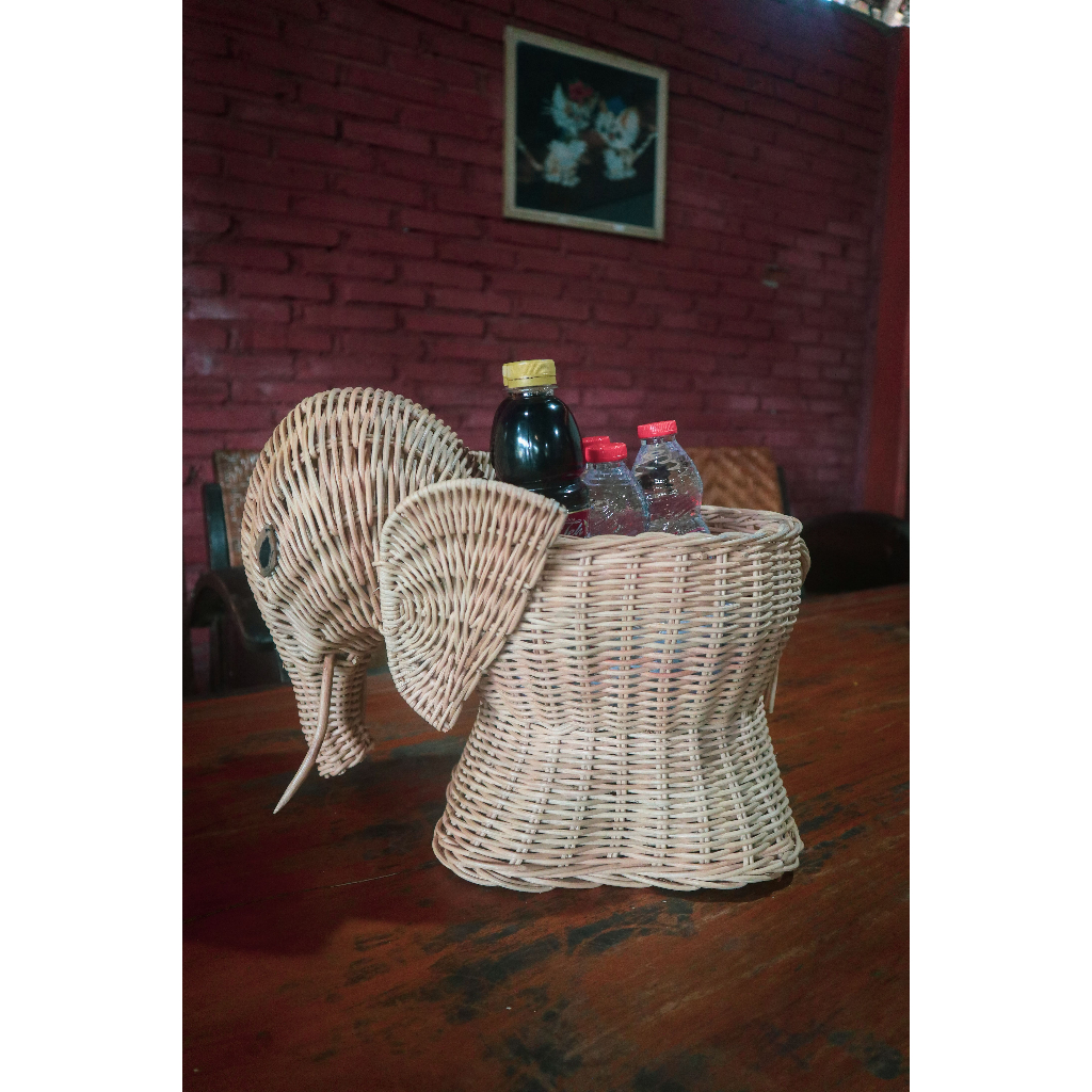 Keranjang Gajah Rotan | Keranjang Rotan | Keranjang Gajah | Keranjang Lucu | Keranjang Unik | Keranj