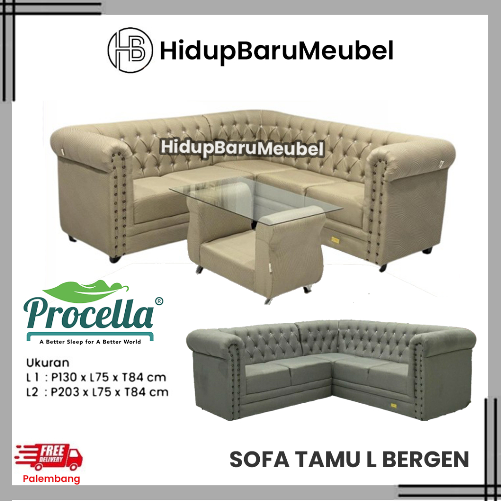 SOFA L. BERGEN by Procella / SOPA  Kantor PROCELLA / Kursi Sudut ruang Tengah MEWAH / Sofa Leter L S