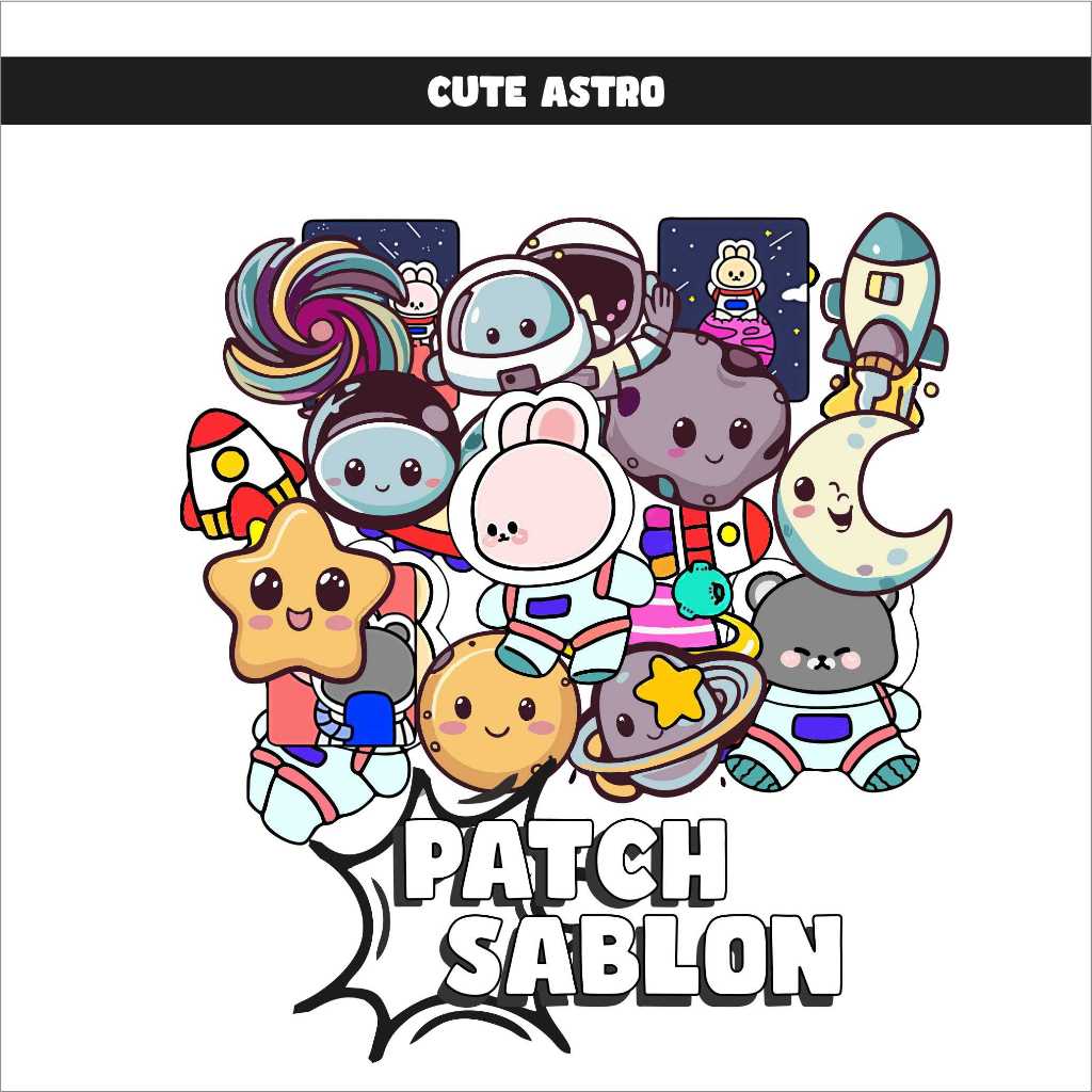 

GANTIBADJOE Sablon Patch DTF Ready to Press - Cute Astro