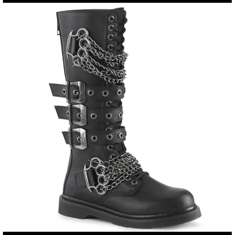 sepatu boots rocker new asesoris rantai dengan keling