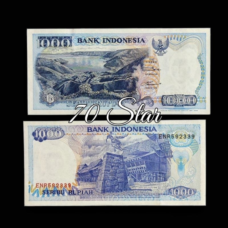 uang kuno 1000 Rupiah Lompat batu Tahun 1992