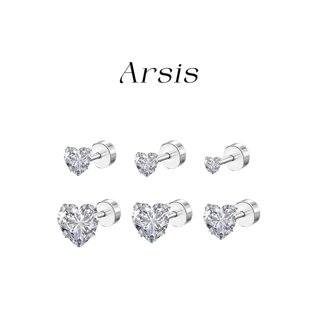 ARSIS Anting Cinta Baja Titanium Medis Wanita Merawat tindik telinga Earrings Perasaan kelas atas