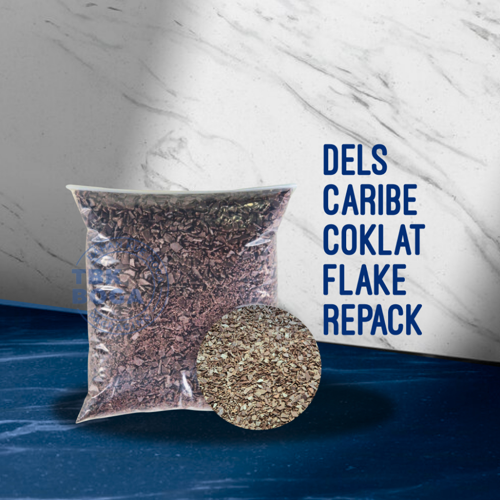 

( Repack ) Dels Caribe Flake ( 250, 500 gr ) Dark Coklat Fondente Flakes Cacah DCC