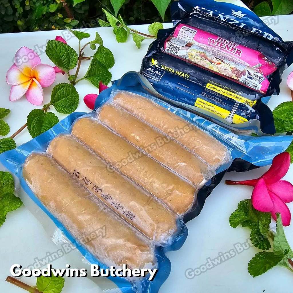 

Kanzler sausage WIENER beef sosis Halal MUI frozen 6" 15cm 5pcs 360g