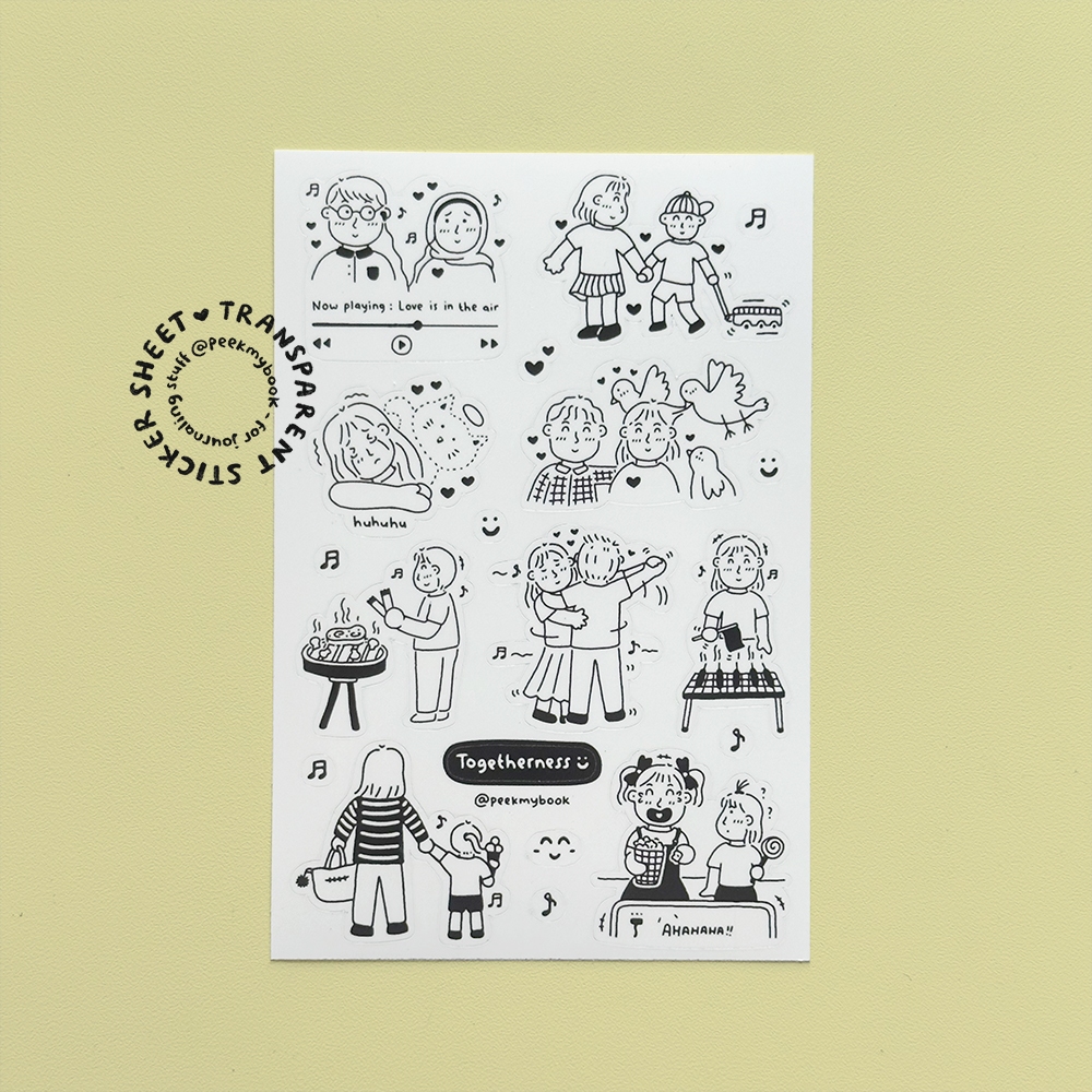 

Stiker Transparan Peekmybook - Togetherness / Deco Transparent Sticker for Journaling, Scrapbooking, and Planner