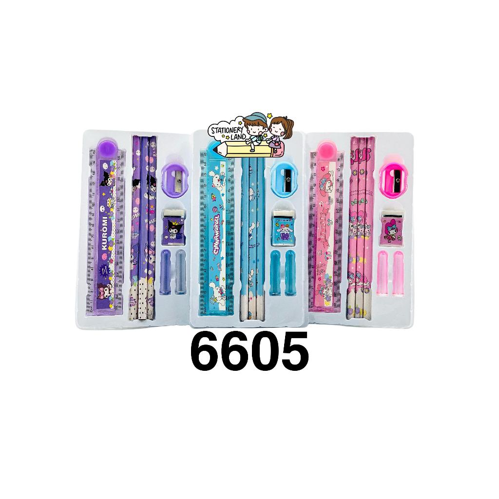 

( StaLand ) Paket Alat Tulis / Study Set / Stationery Set Kotak Pensil My Melody Cinnamorol Kuromi